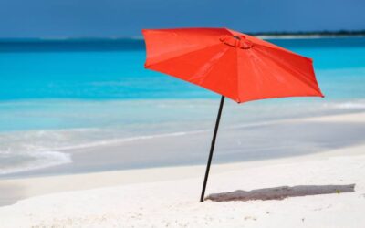 What does a beach umbrella anchor do?